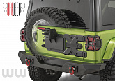 Комплект Rugged Ridge из усиленной калитки запасного колеса и кронштейна калитки под увеличенное запасное колесо для 19-24 Jeep Wrangler JL